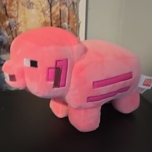 Mattel Mojang Minecraft Pink Plush Pig Stuffed Childs Toy Collectible NEW